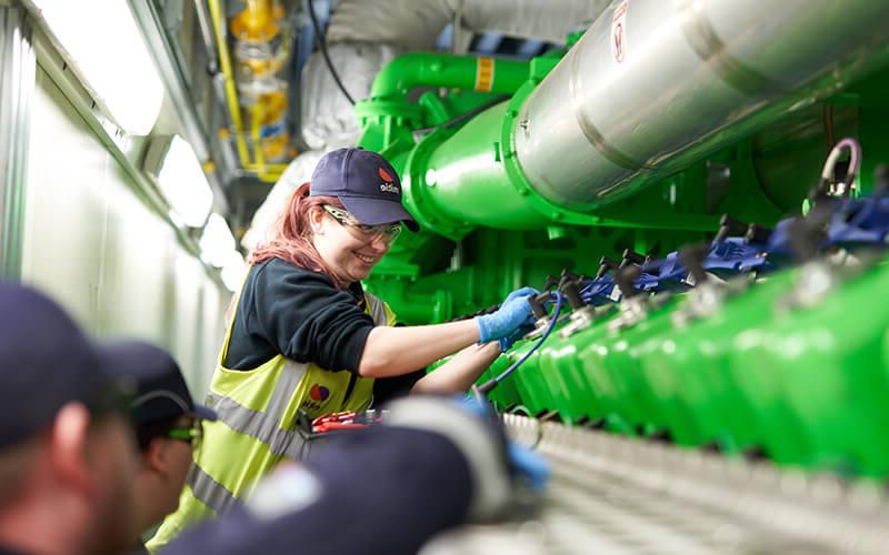 Mitie female engineering apprentice at work